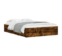 vidaXL Bed Frame with Drawers Smoked Oak 120x190 cm Small Double Engineered Wood
