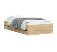 Bed Frame & Drawers Sonoma Oak 75x190 cm Small Single Engineered Wood vidaXL