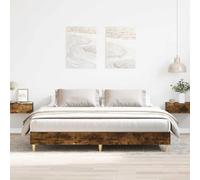 vidaXL Bed Frame Without Mattress Smoked Oak 180X200cm Engineered Wood, Brown