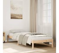 (natural, 100 x 210 cm) vidaXL Bed Frame Bedroom Wooden Bed Base Mattress Foundation Solid Pinewood