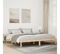 Bed frame extra long solid pine natural 80x210cm slatted 215x85cm sturdy legs