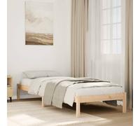 Bed frame Extra Long Solid Pine Wood Natural 90x210cm Slatted Rustic Sturdy Legs