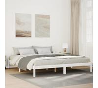 Bed Frame Extra Long White Solid Pine Slatted for 80x210 cm Mattress Sturdy Easy