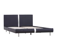 vidaXL Bed Frame without Mattress Black Faux Leather 135x190 cm Double