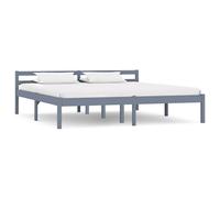 Bed frame Grey Solid Pine 90x200cm Mattress Base 206x96x50cm Sturdy Modern Easy