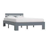 Bed Frame Grey Solid Pine Wood 140x200 cm Modern Slatted Wooden Bed Nordic Style [EEK: A]