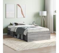 Bed Frame Grey Sonoma 100x200 cm Engineered Wood & Solid Pine with Storage Extra [EEK: A]
