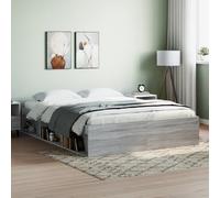 Bed Frame Grey Sonoma 140x200 cm Engineered Wood Solid Pinewood 6 Boxes. [EEK: A]