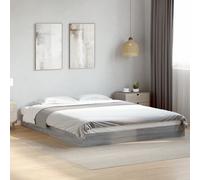 Bed Frame Grey Sonoma 160x200cm Engineered Wood Slatted Modern Design Minimal