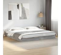 Bed frame Grey Sonoma 180x200 cm Engineered Wood Modern Minimalist Platform Plus