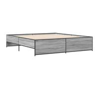 Bed Frame Grey Sonoma 180x200 cm Super King Engineered Wood and Metal vidaXL