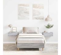 Bed frame Grey Sonoma 75x190 cm Engineered Wood Slatted Platform Minimal Design