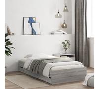 Bed frame Grey Sonoma 90x190cm Engineered Wood Single with 2 Storage Drawers UK