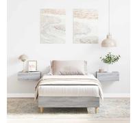 vidaXL Bed Frame Grey Sonoma 203 x 93 x 25 cm Engineered Wood, Grey