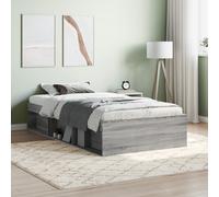 Bed frame Grey Sonoma 90x200 cm Engineered wood & Solid pinewood Easy assembly. [EEK: A]