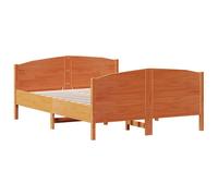 Bed Frame without Mattress Wax Brown 120x190 cm Small Double Solid Wood Pine