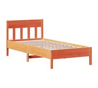 Bed Frame & Headboard Wax Brown 75x190 cm Small Single Solid Wood Pine vidaXL