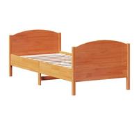 Bed Frame & Headboard Wax Brown 75x190 cm Small Single Solid Wood Pine vidaXL