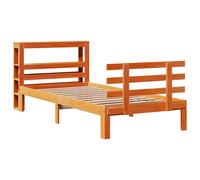 Bed Frame & Headboard Wax Brown 75x190 cm Small Single Solid Wood Pine vidaXL