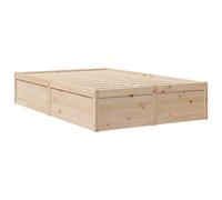 Bed Frame Home Base Bedstead 135x190 cm Double Solid Wood Pine vidaXL