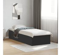 Bed Frame Home Base Bedstead Black 90x190 cm Single Engineered Wood vidaXL