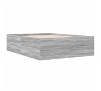 Bed Frame Home Base Bedstead Grey Sonoma 140x200 cm Engineered Wood vidaXL