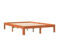 vidaXL Bed Frame without Mattress Wax Brown 140x190 cm Solid Wood Pine