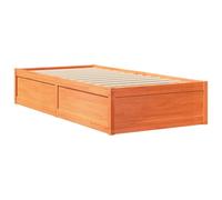 Bed Frame Home Base Bedstead Wax Brown 90x200 cm Solid Wood Pine vidaXL