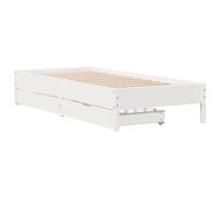 Bed Frame Home Base Bedstead White 90x190 cm Single Solid Wood Pine vidaXL