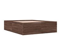 Bed Frame Home Base Brown Oak 150x200 cm King Size Engineered Wood vidaXL