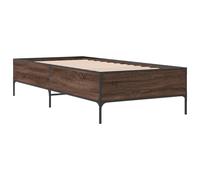 Bed Frame Home Base Brown Oak 90x200 cm Engineered Wood and Metal vidaXL