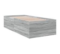Bed Frame Home Base Grey Sonoma 90x190 cm Single Engineered Wood vidaXL