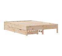 Bed Frame Home Base Mattress Foundation 140x200 cm Solid Wood Pine vidaXL