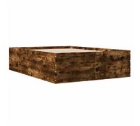 Bed Frame Home Base Smoked Oak 135x190 cm Double Engineered Wood vidaXL