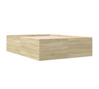 Bed Frame Home Base Sonoma Oak 135x190 cm Double Engineered Wood vidaXL