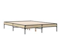 Bed Frame Home Base Sonoma Oak 140x190 cm Engineered Wood and Metal vidaXL