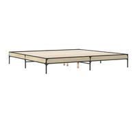 Bed Frame Home Base Sonoma Oak 200x200 cm Engineered Wood and Metal vidaXL