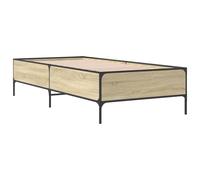 Bed Frame Home Base Sonoma Oak 90x200 cm Engineered Wood and Metal vidaXL