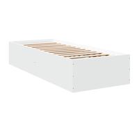 Bed Frame Home Base White 75x190 cm Small Single Engineered Wood vidaXL