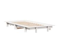 Bed Frame Home Base White 75x190 cm Small Single Solid Wood Pine vidaXL