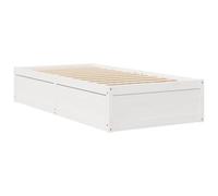 Bed Frame Home Base White 75x190 cm Small Single Solid Wood Pine vidaXL