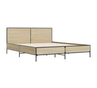Bed Frame Home Bed Base Mattress Foundation Engineered Wood and Metal vidaXL