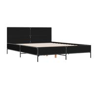 Bed Frame Home Bed Base Mattress Foundation Engineered Wood and Metal vidaXL