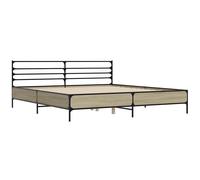 Bed Frame Home Bed Base Mattress Foundation Engineered Wood and Metal vidaXL