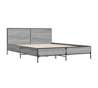 Bed Frame Home Bed Base Mattress Foundation Engineered Wood and Metal vidaXL