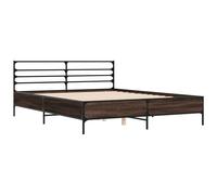 Bed Frame Home Bed Base Mattress Foundation Engineered Wood and Metal vidaXL
