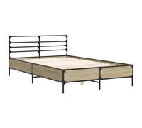 Bed Frame Home Bed Base Mattress Foundation Engineered Wood and Metal vidaXL