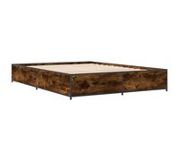Bed Frame Home Bed Base Mattress Foundation Engineered Wood and Metal vidaXL