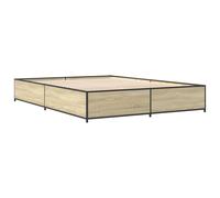 (brown oak, 120 x 190 cm) vidaXL Bed Frame Bed Base Sonoma Oak 160x200 cm Engineered Wood and Metal