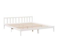 vidaXL Extra Long Bed Frame Without Mattress White 180X220 cm Solid Wood Pine, White